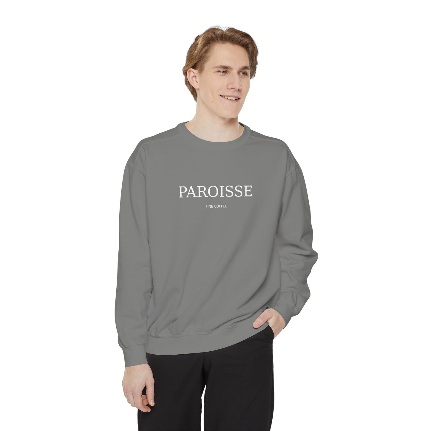 Paroisse French Script Sweatshirt — Minimalist Logo Garment-Dyed Sweatshirt