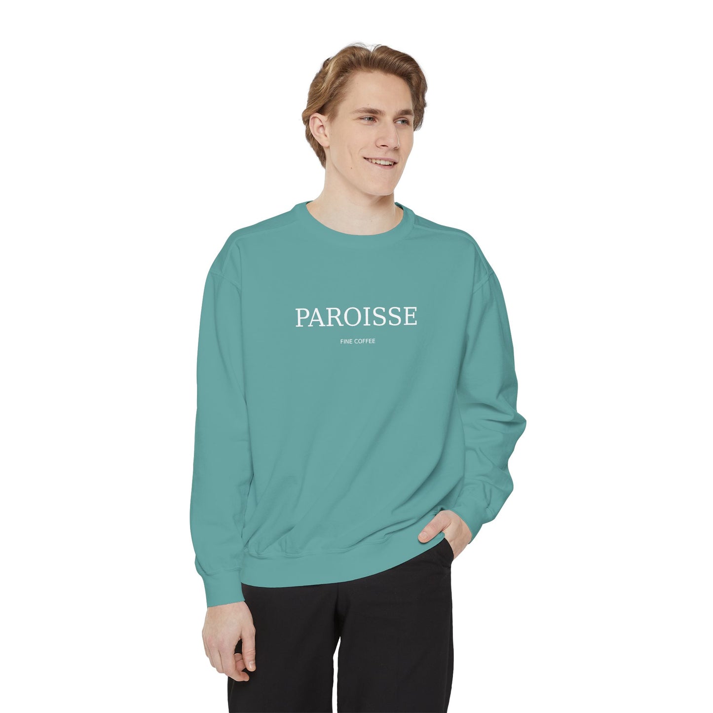 Paroisse French Script Sweatshirt — Minimalist Logo Garment-Dyed Sweatshirt