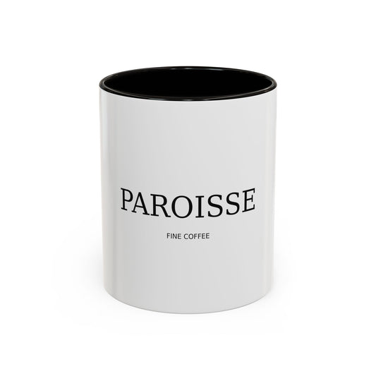 Paroisse Fine Coffee Ceramic Mug — Minimalist Black-Trim 11oz & 15oz