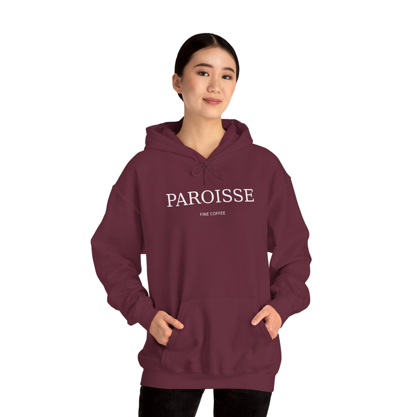 Paroisse Café Hoodie — Minimal French Coffee Logo Pullover