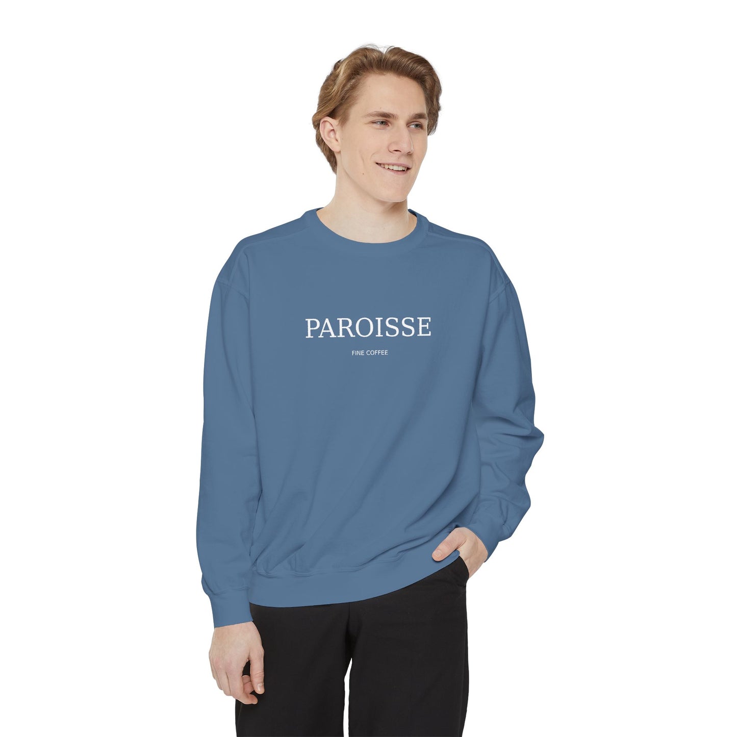 Paroisse French Script Sweatshirt — Minimalist Logo Garment-Dyed Sweatshirt