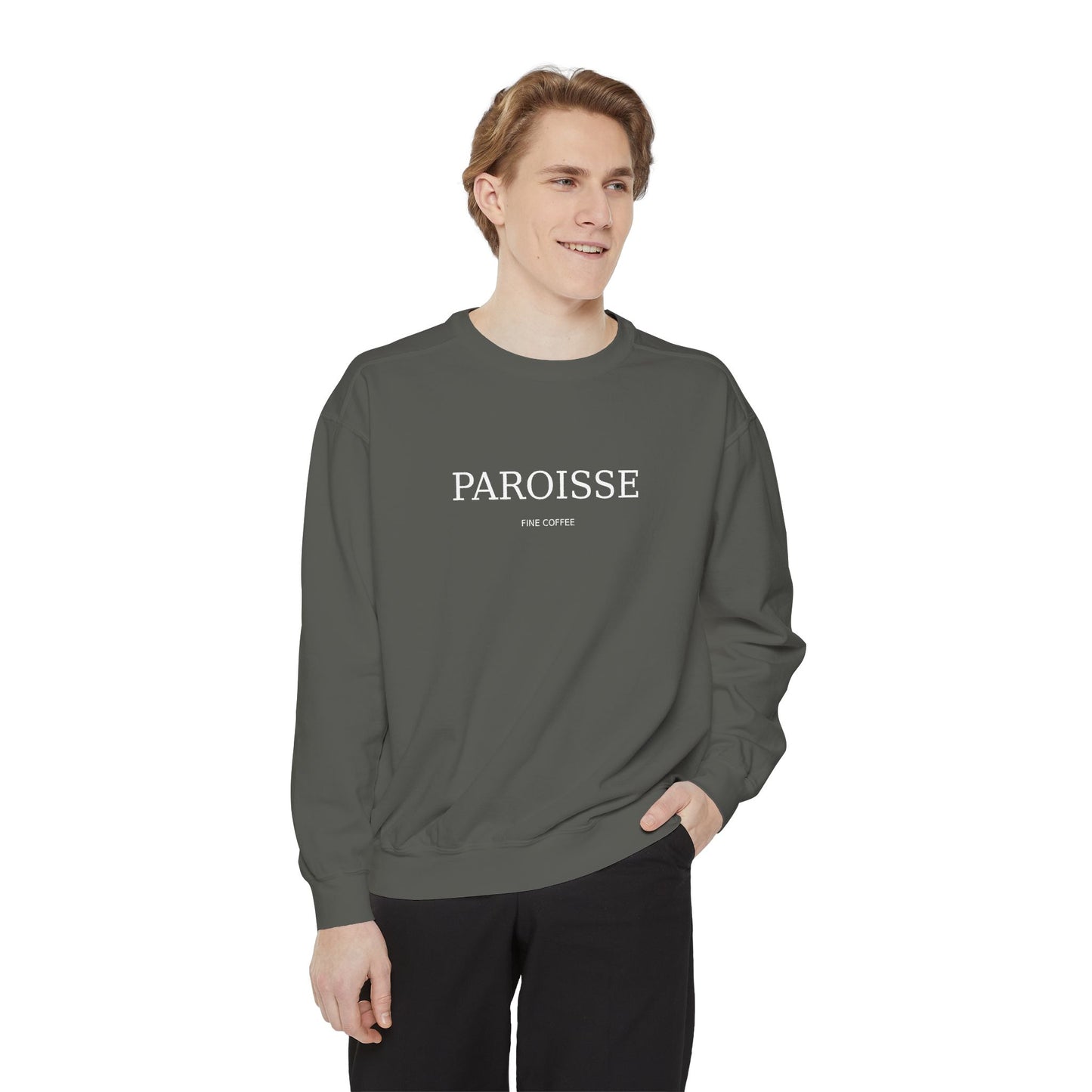Paroisse French Script Sweatshirt — Minimalist Logo Garment-Dyed Sweatshirt