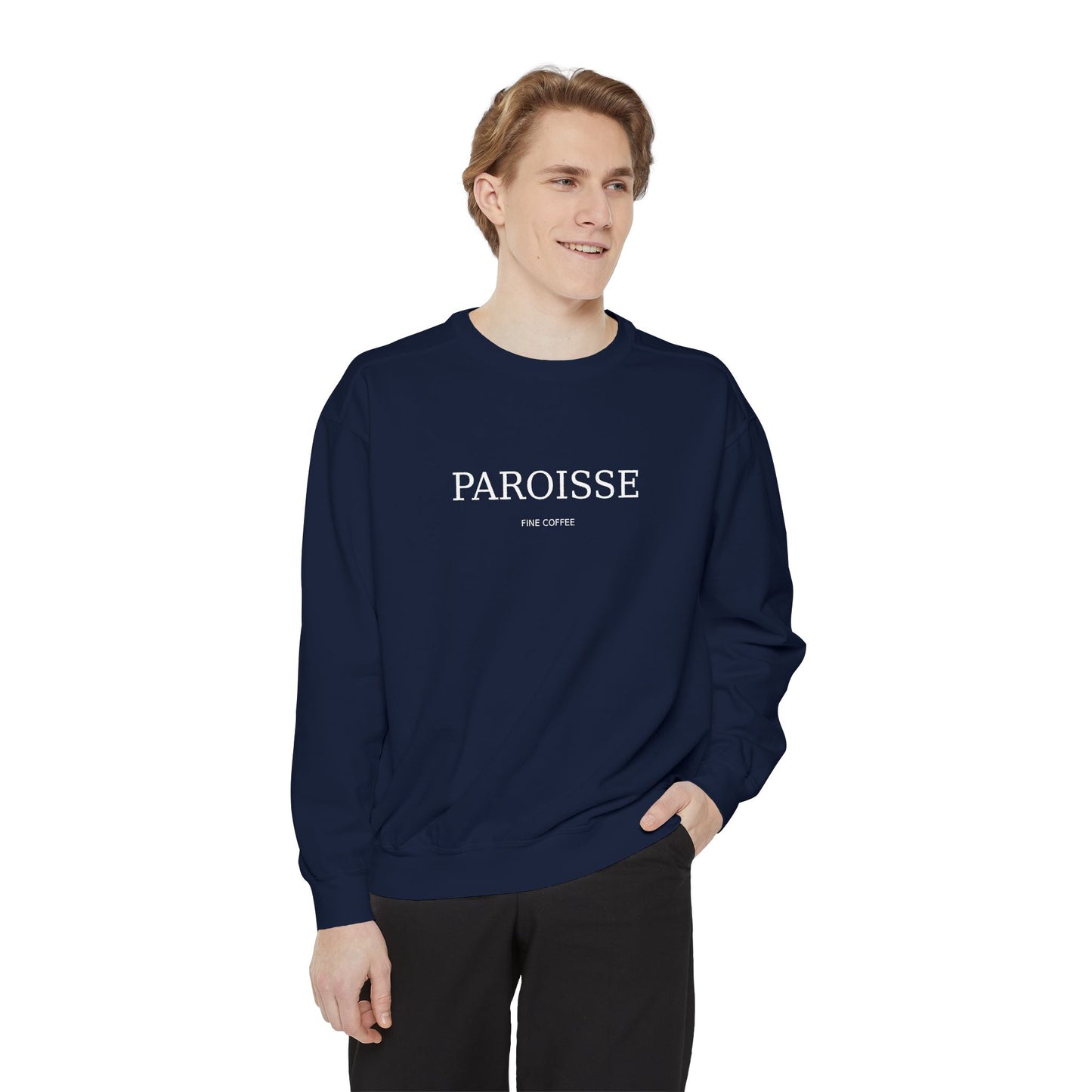 Paroisse French Script Sweatshirt — Minimalist Logo Garment-Dyed Sweatshirt