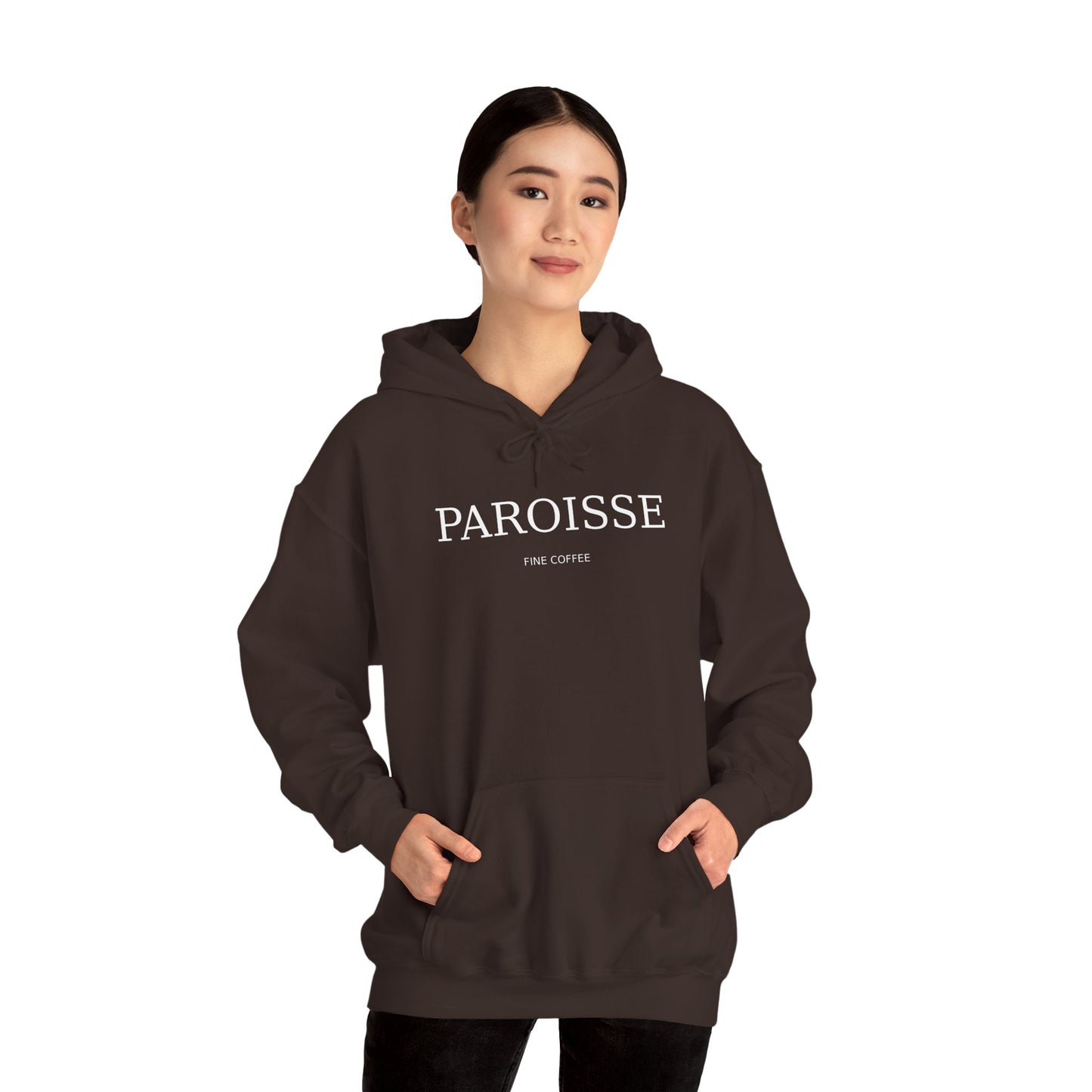 Paroisse Café Hoodie — Minimal French Coffee Logo Pullover