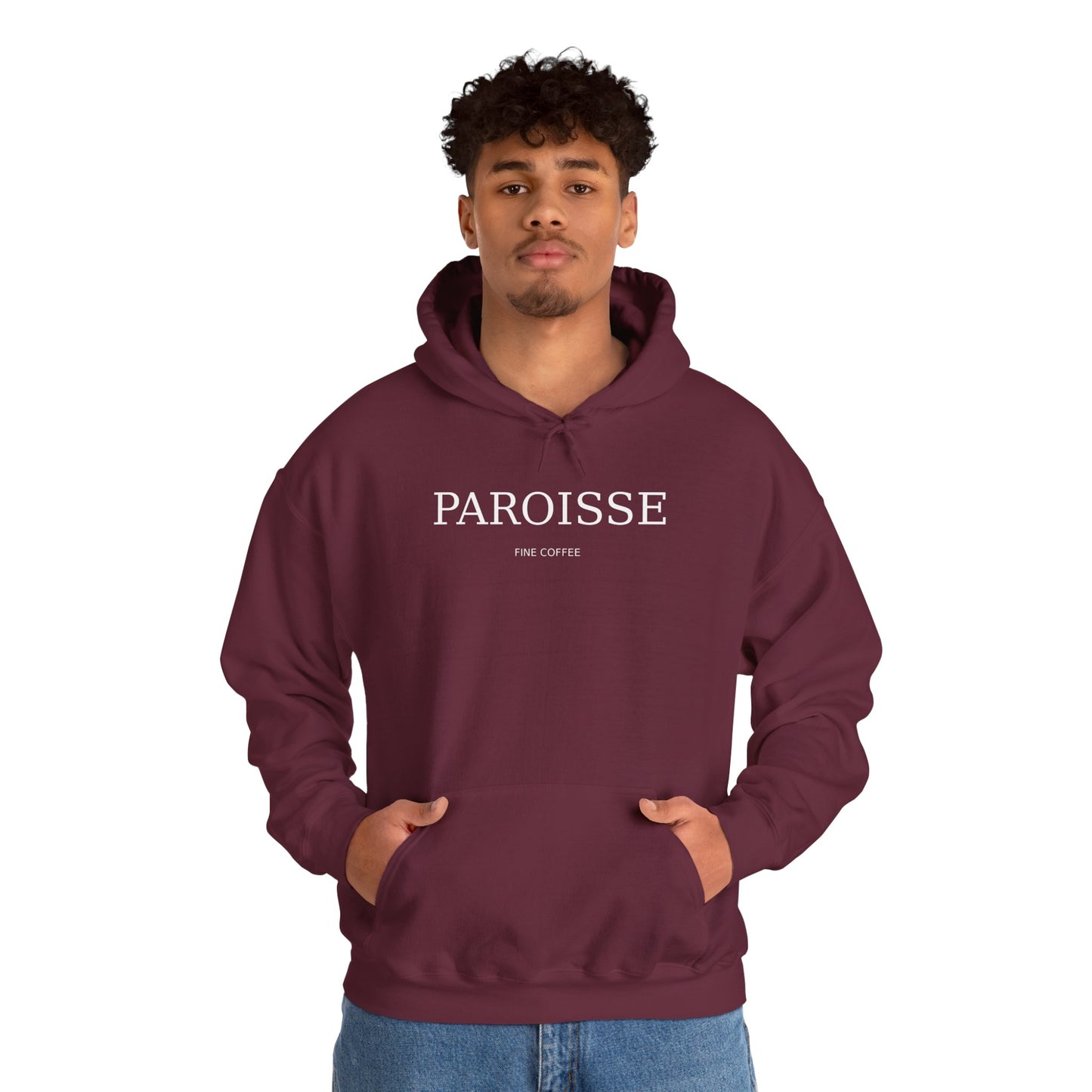 Paroisse Café Hoodie — Minimal French Coffee Logo Pullover
