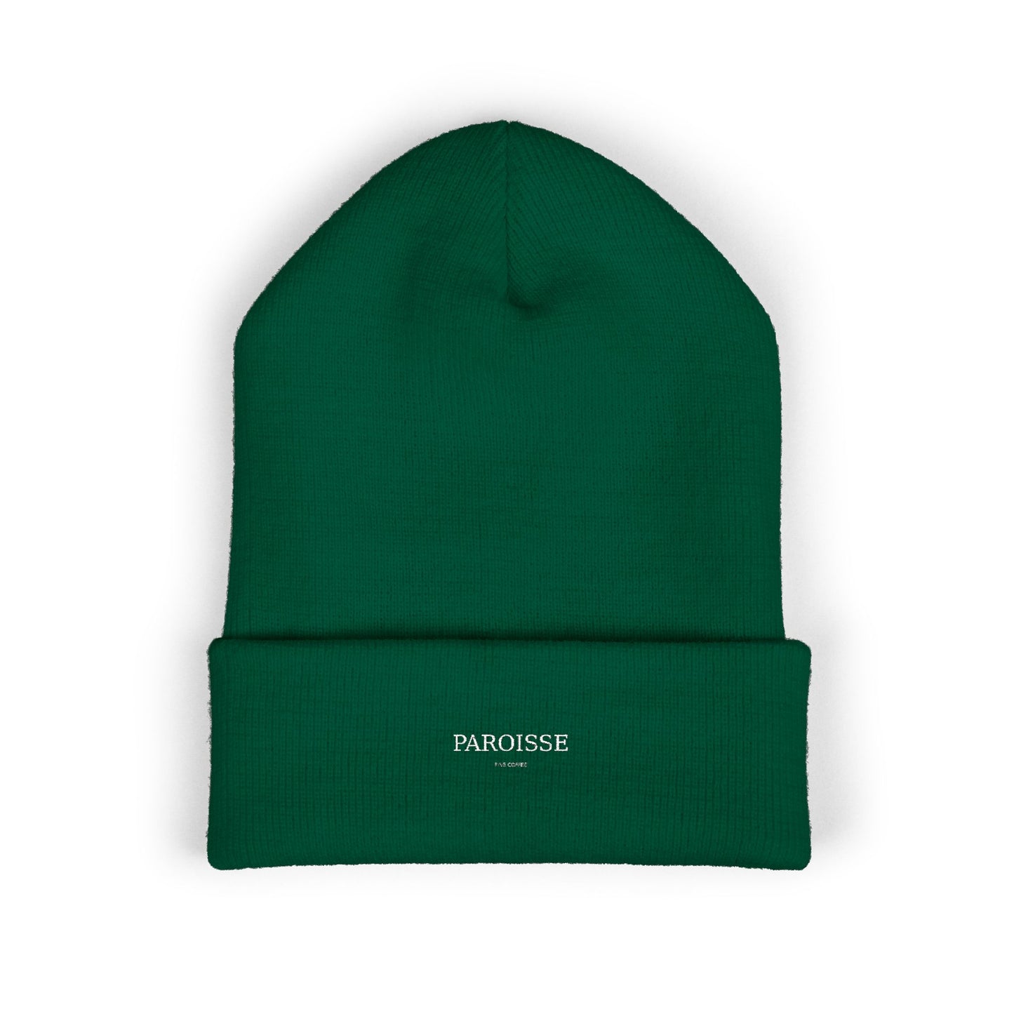 Embroidered Classic Cuffed Beanie — Minimal 'PAROISSE' Logo Knit Hat
