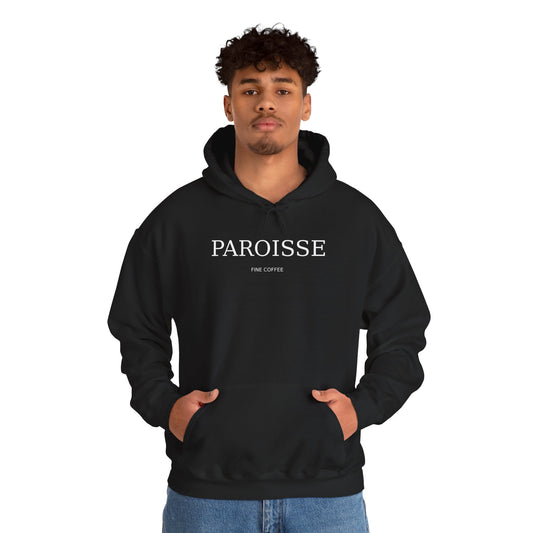 Paroisse Café Hoodie — Minimal French Coffee Logo Pullover