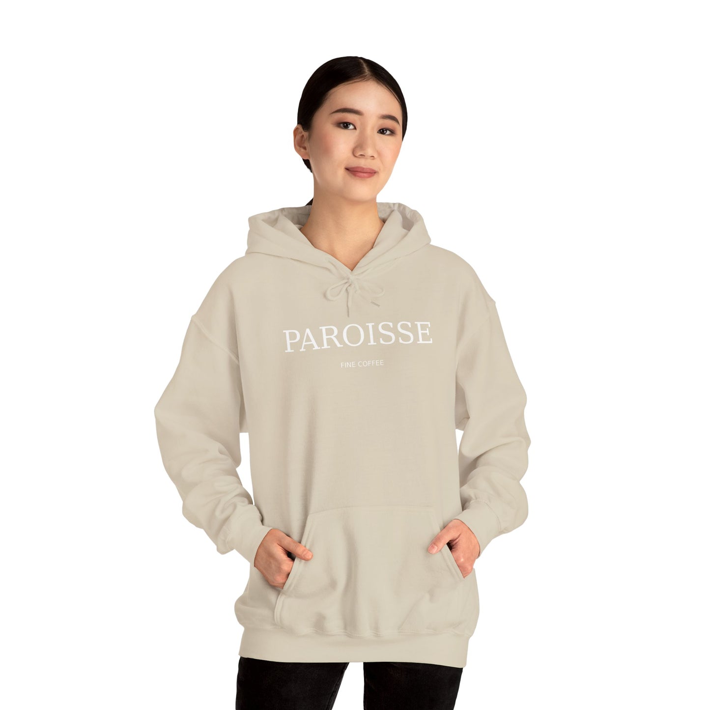 Paroisse Café Hoodie — Minimal French Coffee Logo Pullover
