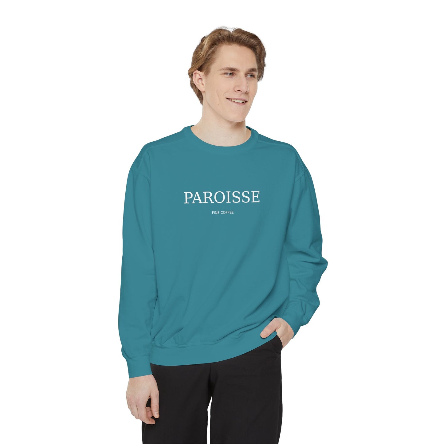 Paroisse French Script Sweatshirt — Minimalist Logo Garment-Dyed Sweatshirt