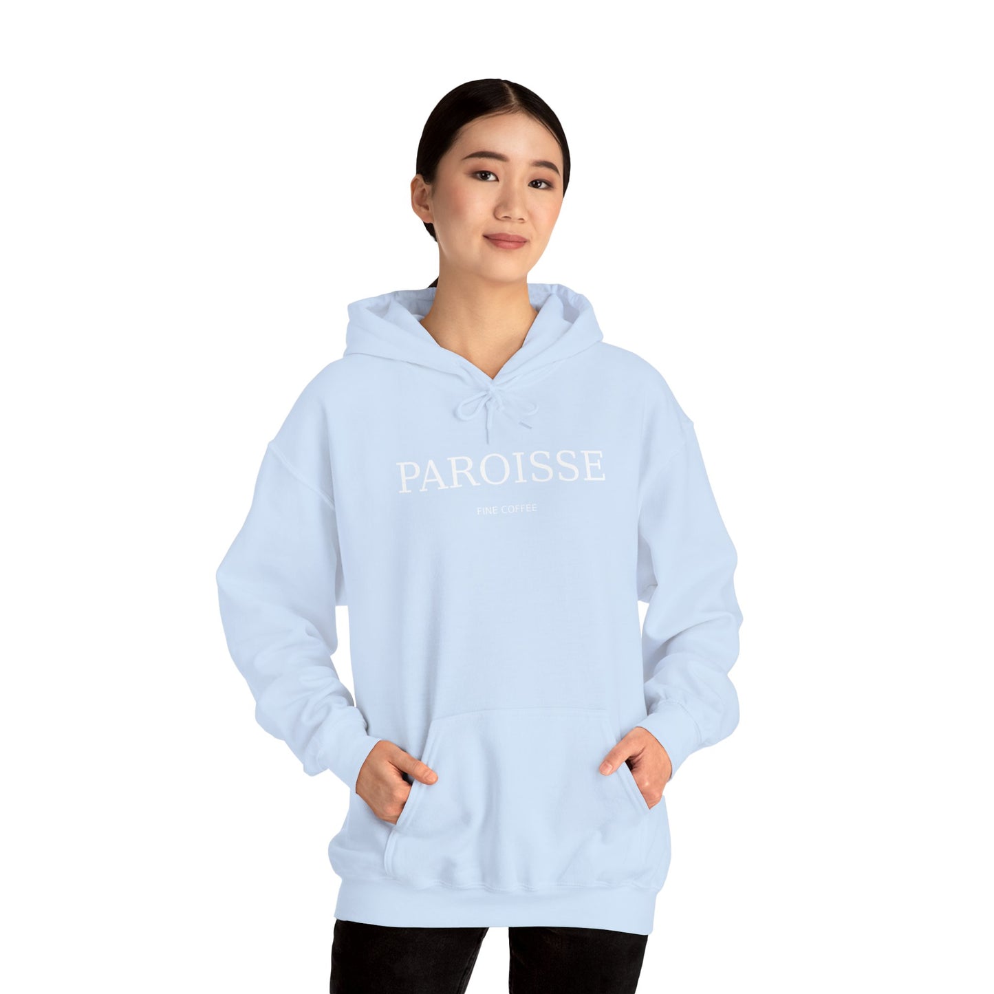 Paroisse Café Hoodie — Minimal French Coffee Logo Pullover