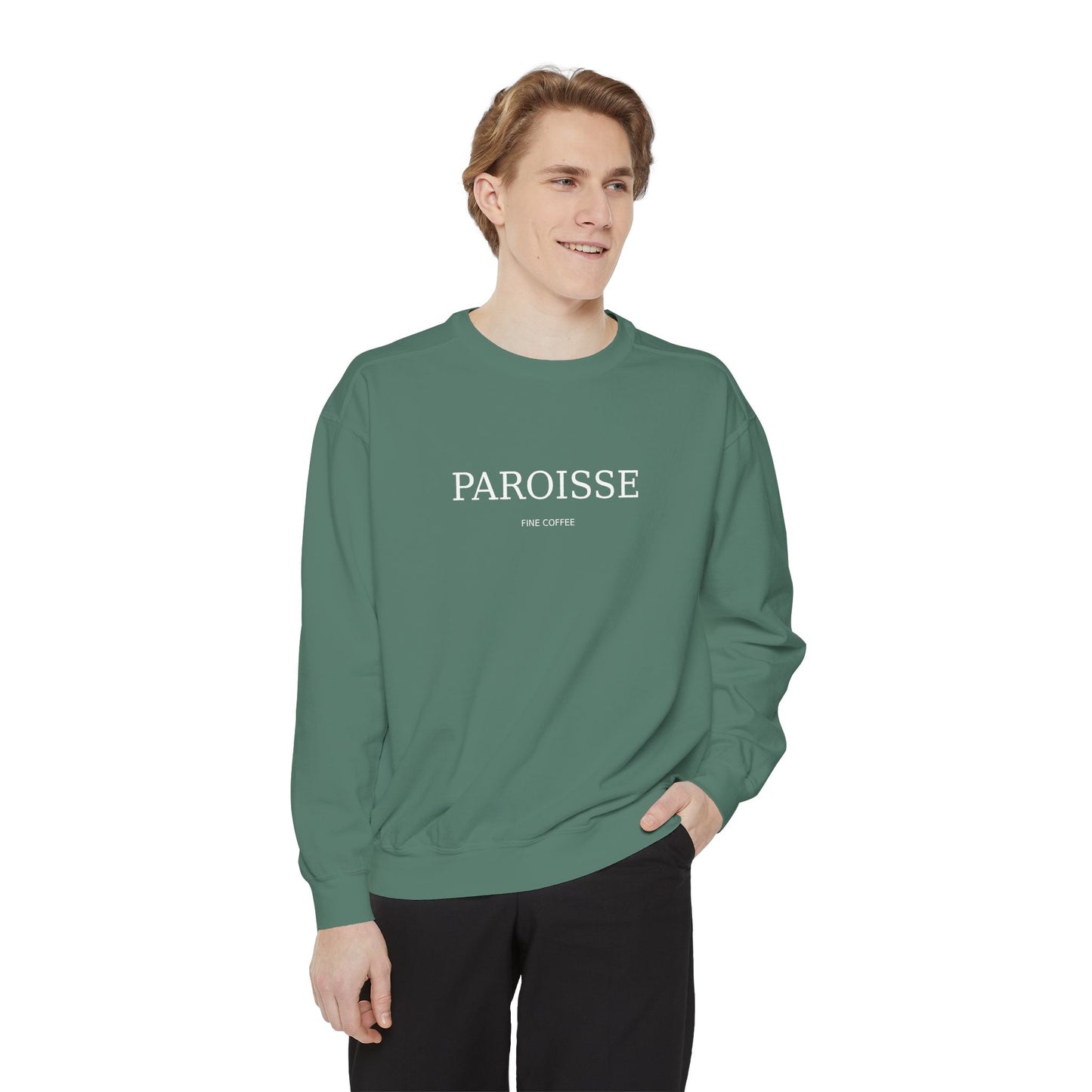 Paroisse French Script Sweatshirt — Minimalist Logo Garment-Dyed Sweatshirt