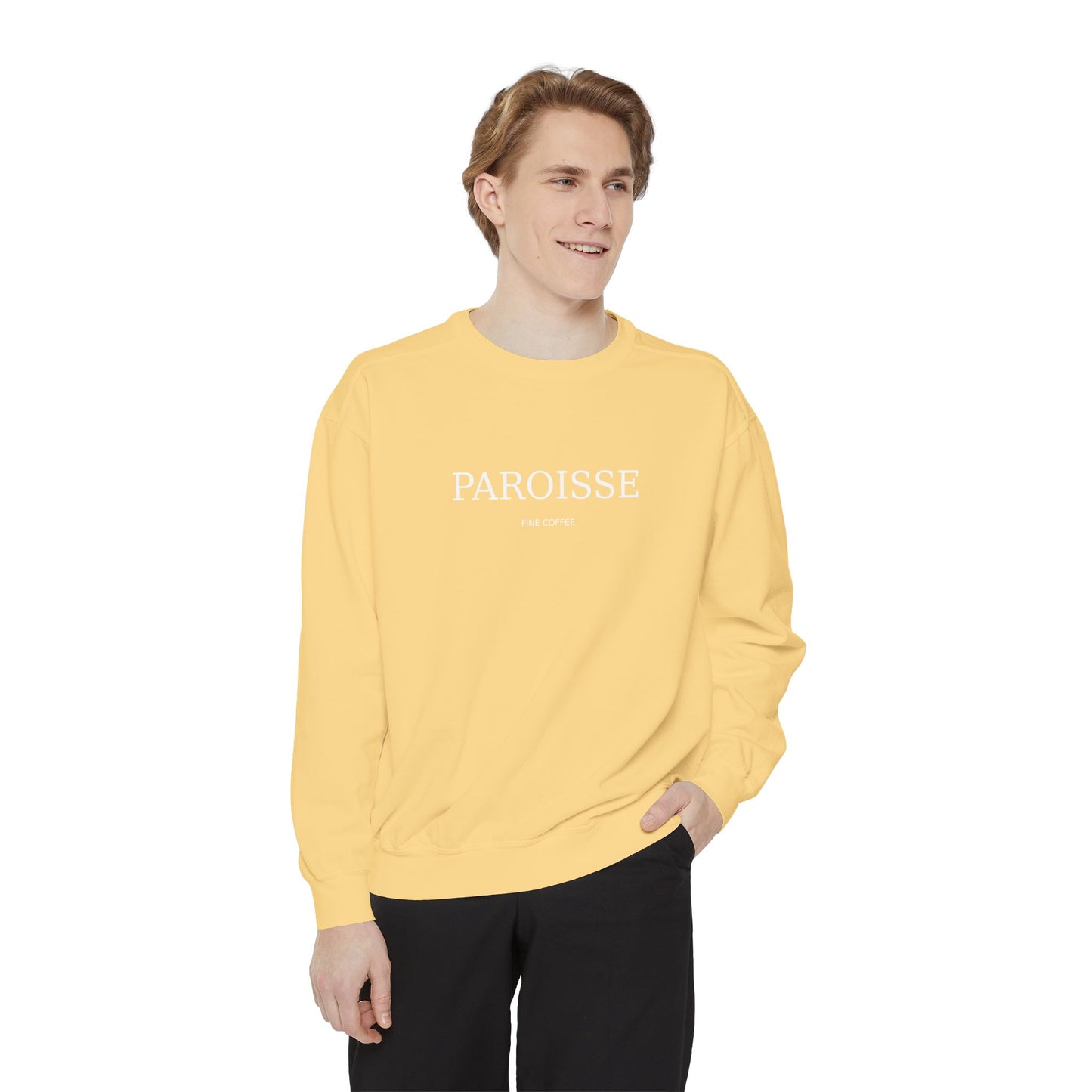 Paroisse French Script Sweatshirt — Minimalist Logo Garment-Dyed Sweatshirt