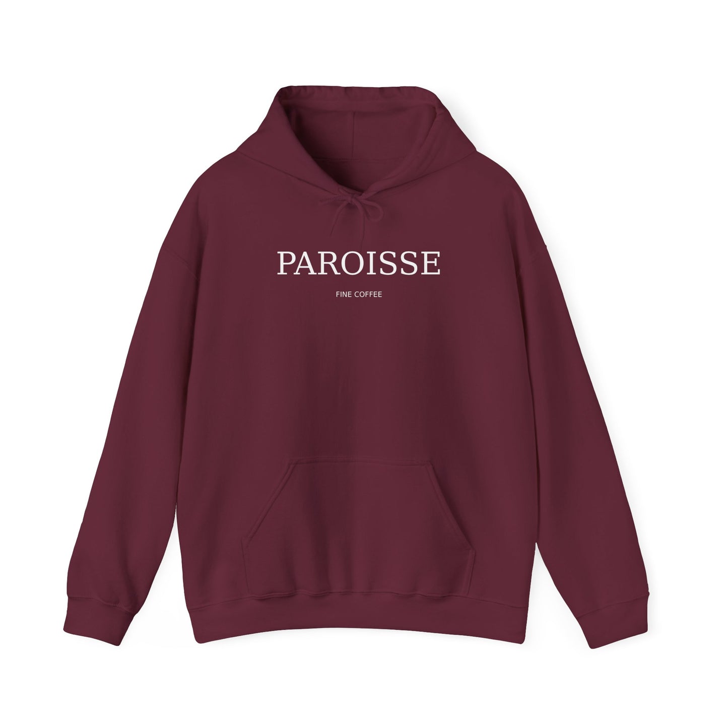 Paroisse Café Hoodie — Minimal French Coffee Logo Pullover
