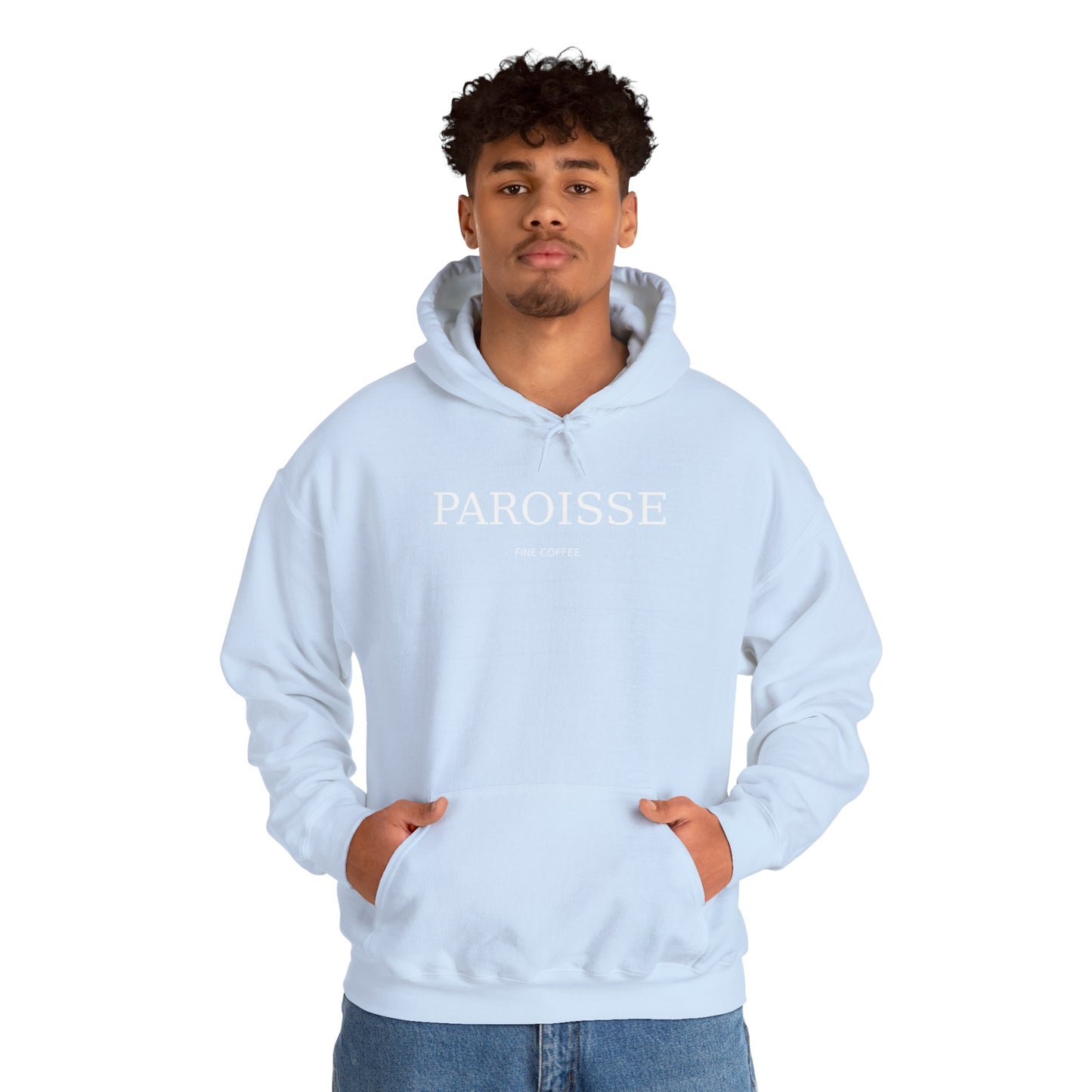 Paroisse Café Hoodie — Minimal French Coffee Logo Pullover