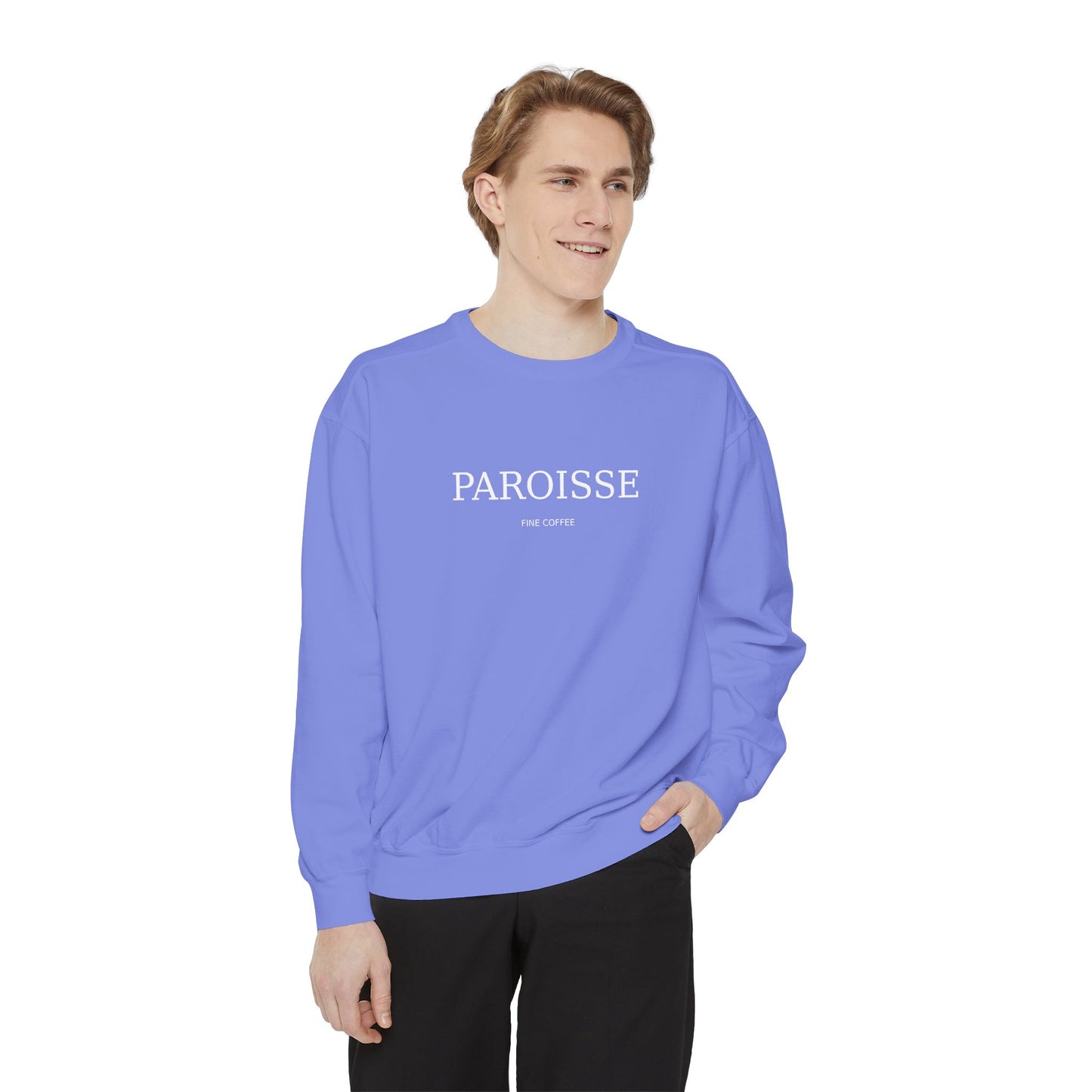 Paroisse French Script Sweatshirt — Minimalist Logo Garment-Dyed Sweatshirt